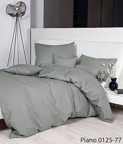 Janine Janine Mako-Soft-Seersucker Bettwäsche PIANO 0125 vulkan Größe:  15x günstig online kaufen