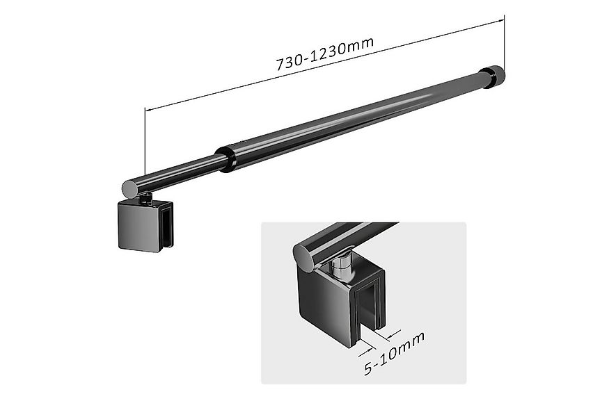 Hopibath Duschwand-Stabilisationsstange Schwarz für 8-10mm haltestange dusc günstig online kaufen