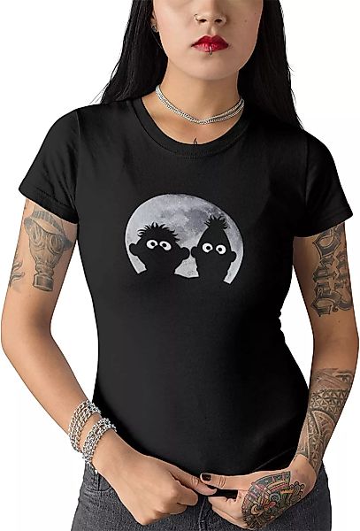 Sesamstrasse Ernie and Bert Moonnight Damen T-Shirt schwarz günstig online kaufen