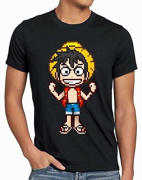 Print-Shirt Herren T-Shirt Pixel Luffy piece strohhut pirat one sanji anime günstig online kaufen