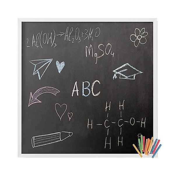Tulup Kreidetafel mit Holzrahmen 50x50 cm Weißer Rahmen Kreide-Wandtafel Pl günstig online kaufen