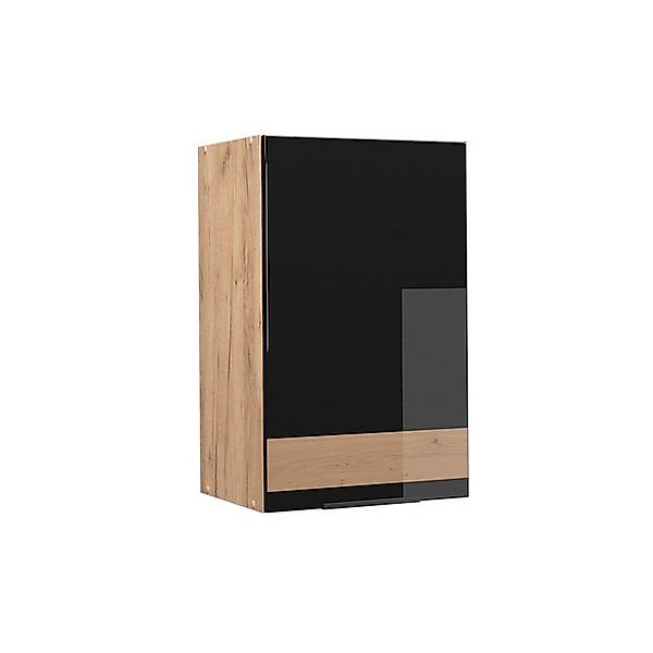 Vicco Hängeschrank Fame-Line, Schwarz Hochglanz/Goldkraft Eiche, günstig online kaufen