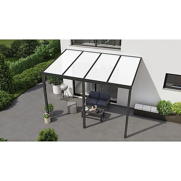 Terrassenüberdachung Basic 400 cm x 300 cm Anthrazit Glanz PC Opal günstig online kaufen