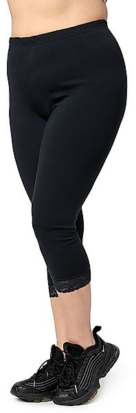 Merry Style Leggings Große Größen Damen 3/4 Länge mit Spitze aus Baumwolle günstig online kaufen