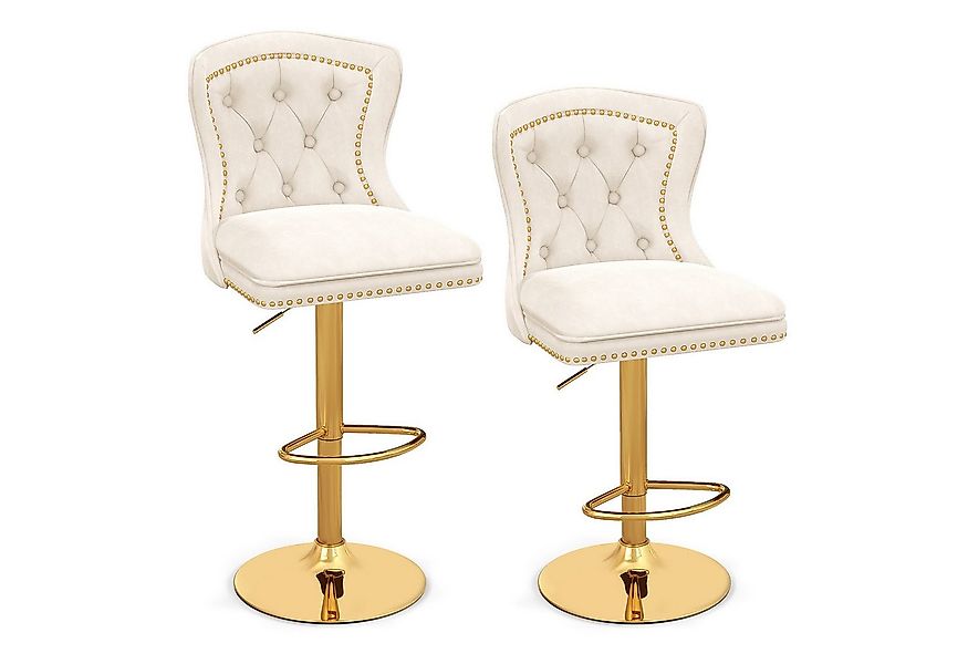 KOMFOTTEU Barhocker (2er Set), Barstuhl höhenverstellbar & 360° drehbar günstig online kaufen