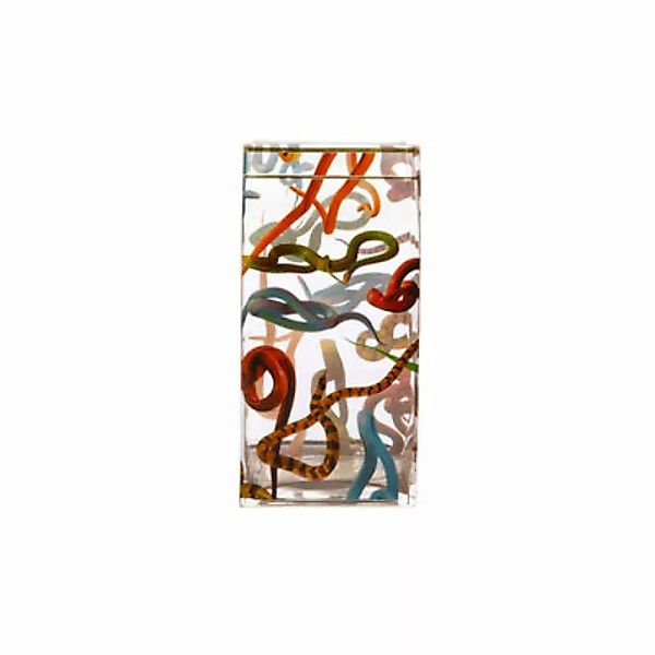 Vase Toiletpaper - Snakes glas bunt / 15 x 15 x H 30 cm - Detail aus Gold 2 günstig online kaufen