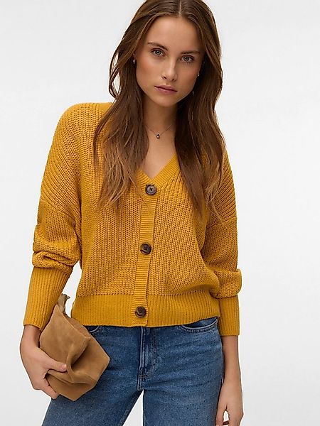 Vero Moda Strickjacke VMLEA LS V-NECK CUFF CARDIGAN NOOS Rippstrick günstig online kaufen