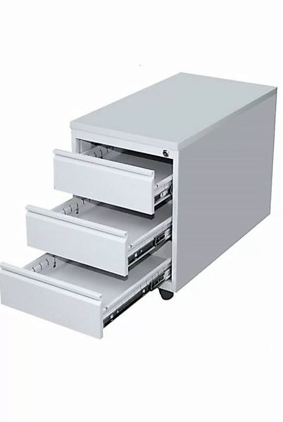 Steelboxx Fächerschrank Lüllmann® Rollcontainer, Frontgriffleiste, 3 Schubl günstig online kaufen
