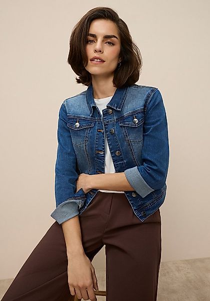 Tamaris Jeansjacke aus elastischem Denim-Material, mit Brusttaschen und Ein günstig online kaufen