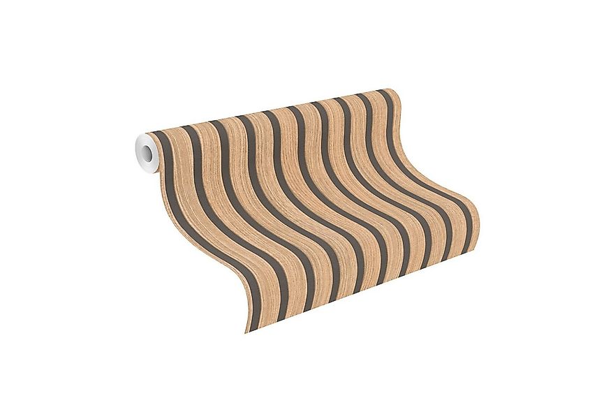 Rasch Papiertapete Papiertapete mit Holzpaneelen in Braun, glatt, Holz, Aku günstig online kaufen