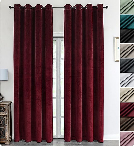 Beautex Verdunkelungsvorhang Samt Vorhang Ösen Gardine Velvet blickdicht ab günstig online kaufen