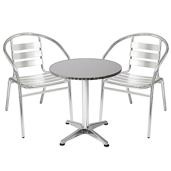 Mojawo Essgruppe Bistrogarnitur 3-teilig Aluminium Höhenverstellbar günstig online kaufen