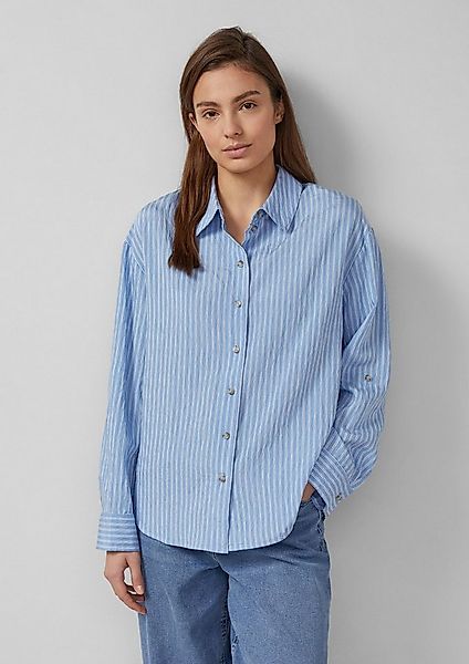 s.Oliver Langarmbluse Bluse Strukturierte Viskosemix-Bluse mit Turn-up günstig online kaufen