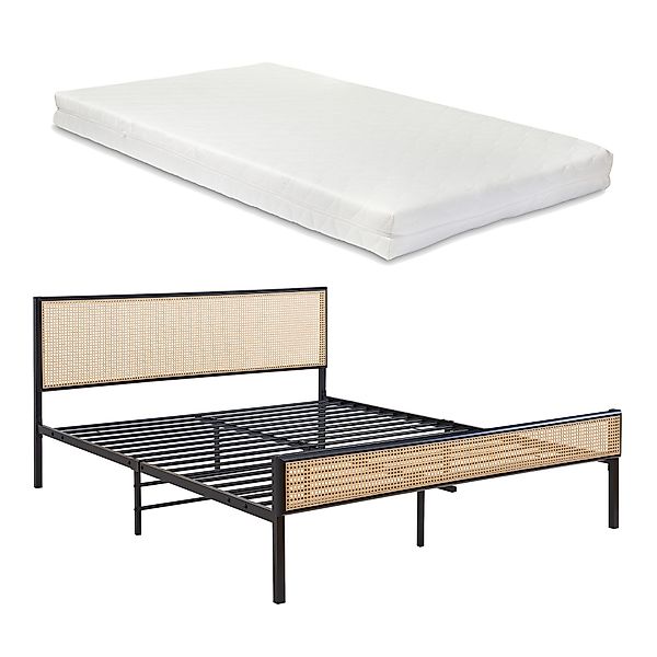 en.casa Metallbett, mit Matratze »Linköping« mit günstig online kaufen