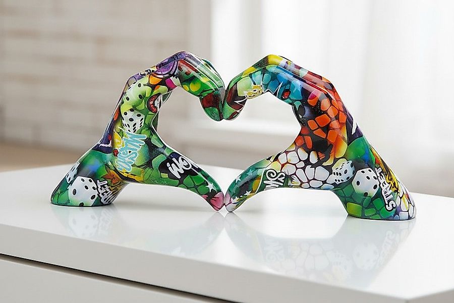 MF Dekoobjekt Hand Skulptur Love Street Art Dekofigur Herzform Urban Figur günstig online kaufen