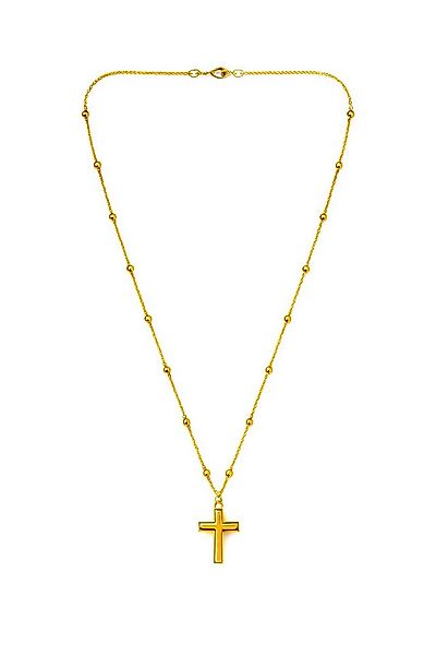 nhaos Kette mit Anhänger Damen Halskette mit Kreuzanhänger, 18 Karat vergol günstig online kaufen