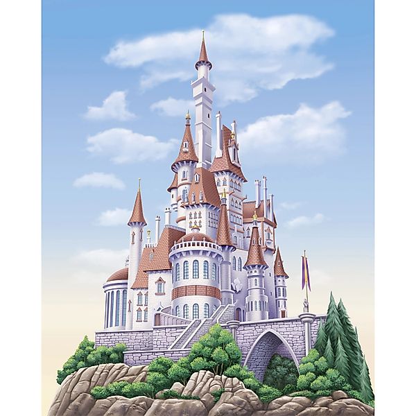 Komar Vlies Fototapete Disney Princess Belle Castle Mehrfarbig günstig online kaufen