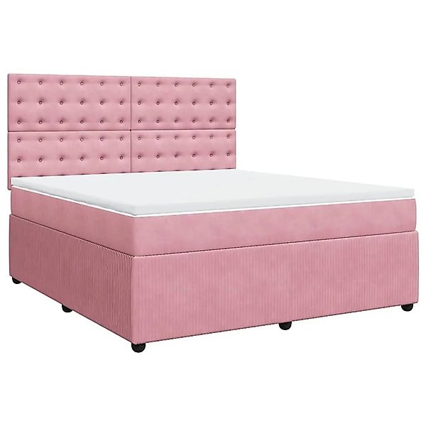 vidaXL Boxspringbett mit Matratze Rosa 180x200 cm Samt 3294723 günstig online kaufen