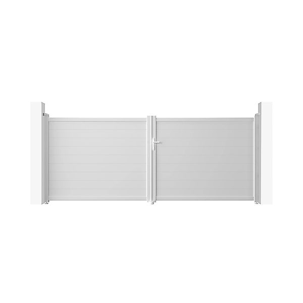 Casanoov Flügeltor 4M Eiger H 160Cm & 2 Pfosten H 190Cm Aluminium Weiß günstig online kaufen