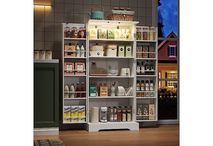 MODFU Sideboard Moderner Buffetschrank,mit Türen (Multifunktionaler weißer günstig online kaufen