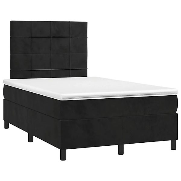 vidaXL Boxspringbett mit Matratze & LED Schwarz 120x200 cm Samt 3136115 günstig online kaufen