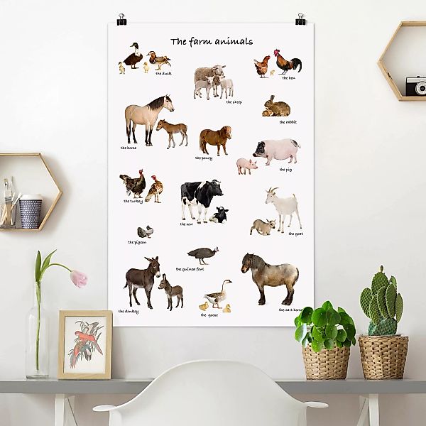 Poster Tiere - Hochformat Farm Animals günstig online kaufen