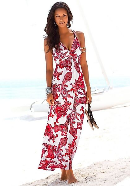 LASCANA Maxikleid mit verstellbarem Ausschnitt, Sommerkleid, Strandkleid günstig online kaufen