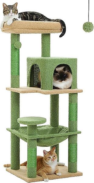 Purpurra Kratzbaum Katzenbaum mit Metall Plüsch Hängematte 116cm/ 143 cm günstig online kaufen