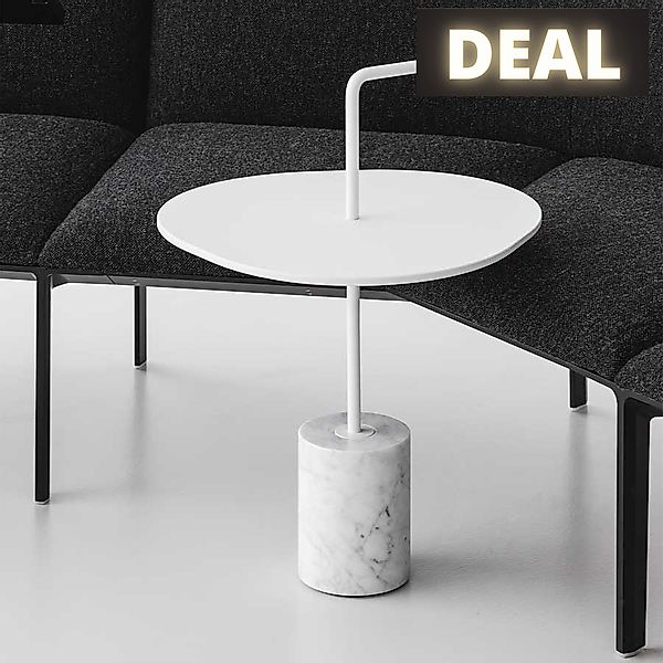 lapalma JEY T41 Beistelltisch | Fenix weiß | dreieckiger Platte | Marmorfuß günstig online kaufen