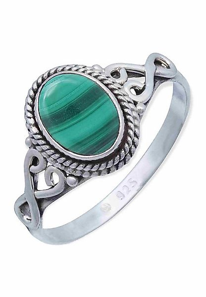 mantraroma Silberring BAGHIMI oval aus 925 Silber mit Malachit (Ring mit Sc günstig online kaufen