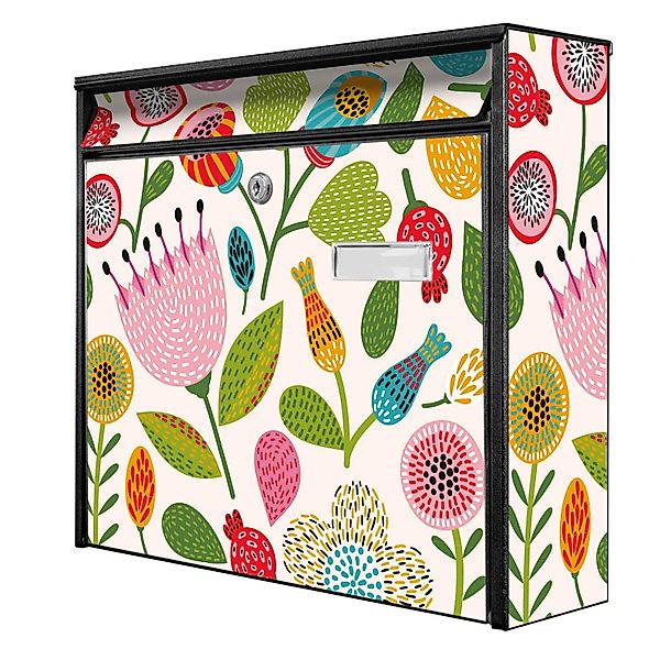 Banjado Briefkasten Schwarz 36.2x32.2x10cm Groß / Inkl. Montagematerial & 2 günstig online kaufen