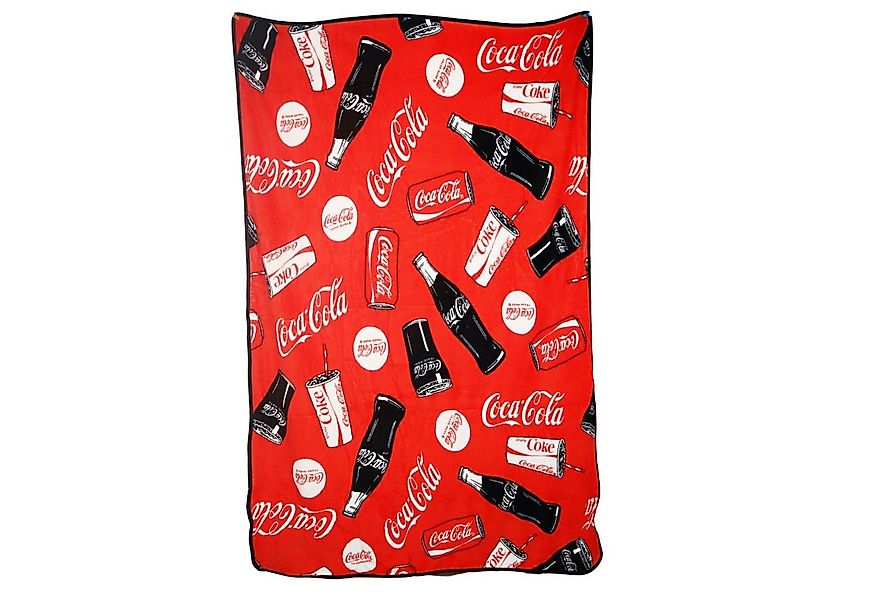 Wohndecke Coca Cola warme Fleecedecke leichte Kuscheldecke 120x150 cm, COCA günstig online kaufen