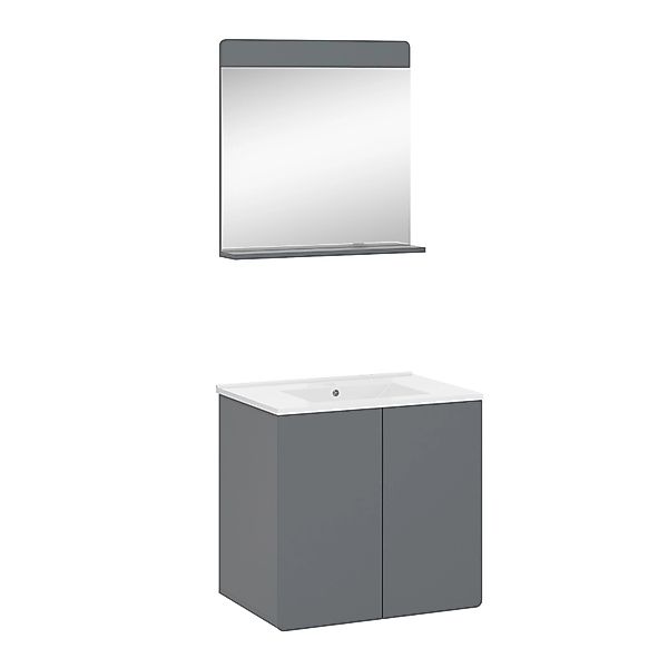 Vicco Badmöbel-Set Izan Grau 2 Teile günstig online kaufen