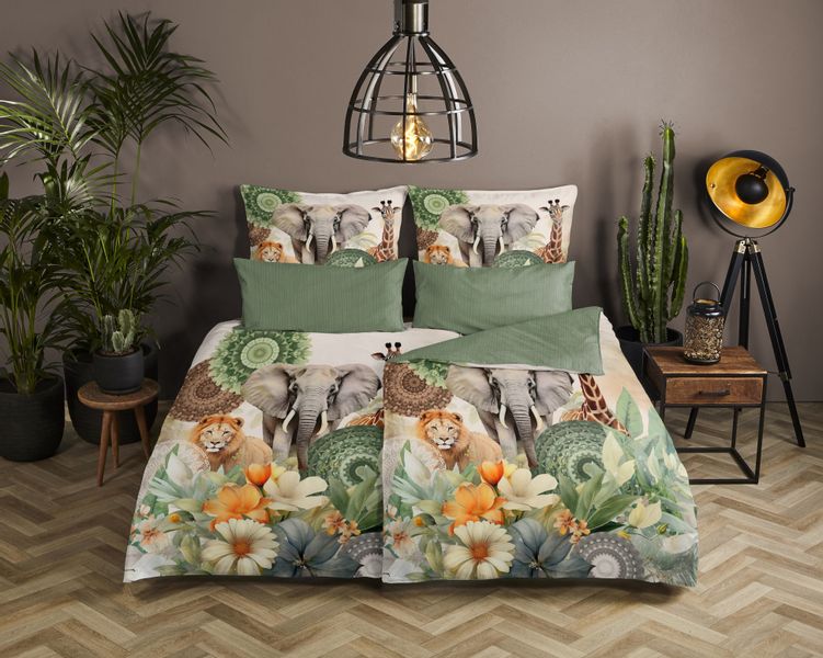 hip Wendebettwäsche "Sagadar" 3 Stk. tlg. Satin, Baumwolle, Reißverschluss, günstig online kaufen