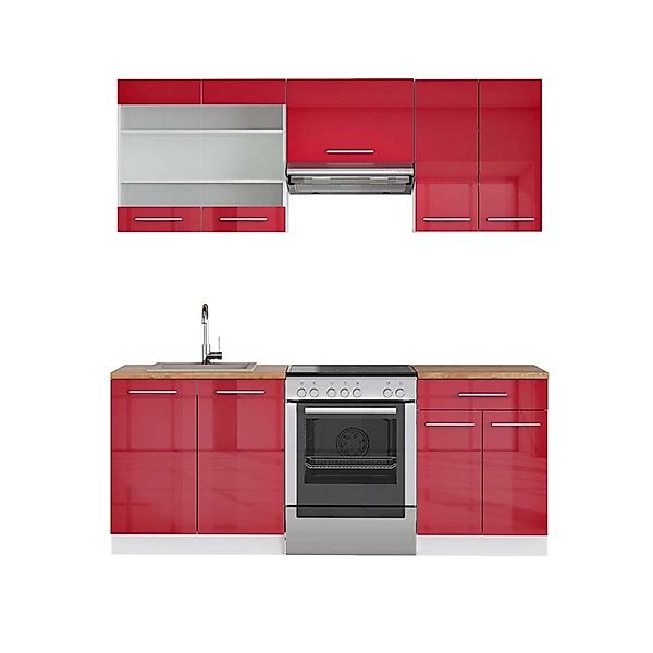 Vicco R-Line SingleKüche Goldkraft Eiche/Anthrazit 140 cm AP Anthrazit günstig online kaufen