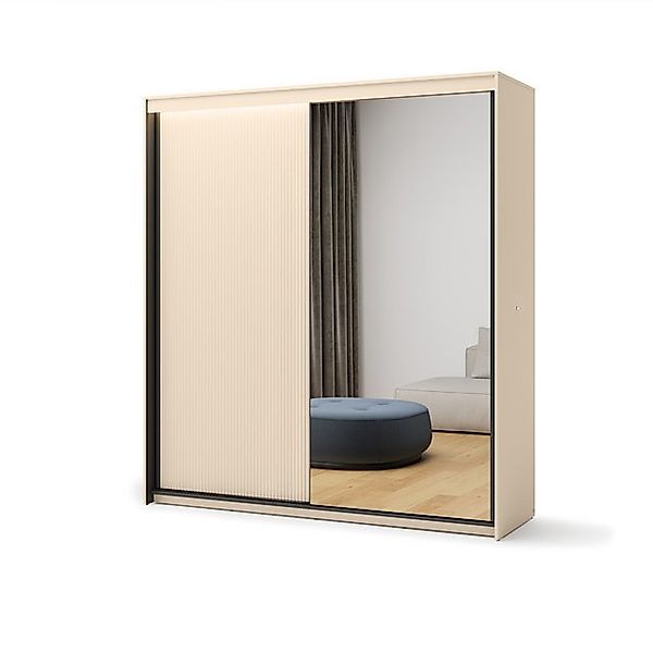 Friderik-EU Kleiderschrank Kleiderschrank TS-01 mit Spiegel und LED-Beleuch günstig online kaufen