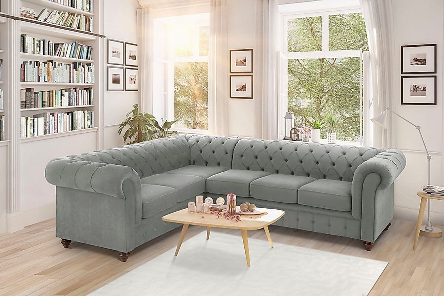 Home affaire Chesterfield-Sofa Duc Ecksofa L-Form, günstig online kaufen