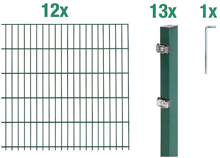 Alberts Doppelstabmattenzaun Grundset, (Set), Höhe: 80-160 günstig online kaufen