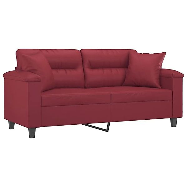 vidaXL 2-Sitzer-Sofa mit Zierkissen Weinrot 140 cm Kunstleder 3200991 günstig online kaufen