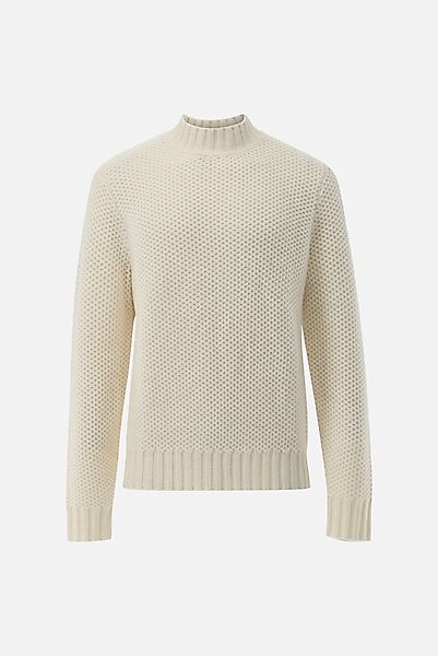 Stehkragenpullover mit Struktur und Kaschmir günstig online kaufen
