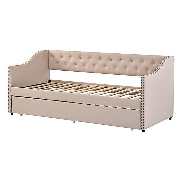 Rutaqian Schlafsofa Einzelbett Tagesbett 90x200cm Ausziehbett, Strapazierfä günstig online kaufen