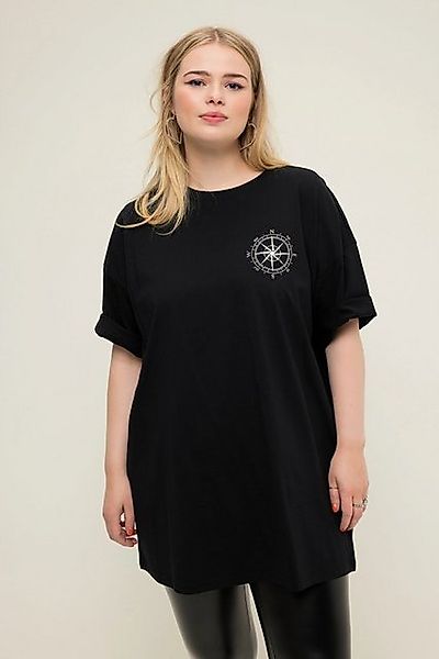 Studio Untold Rundhalsshirt Oversize-Shirt Kompass Rundhals Halbarm günstig online kaufen