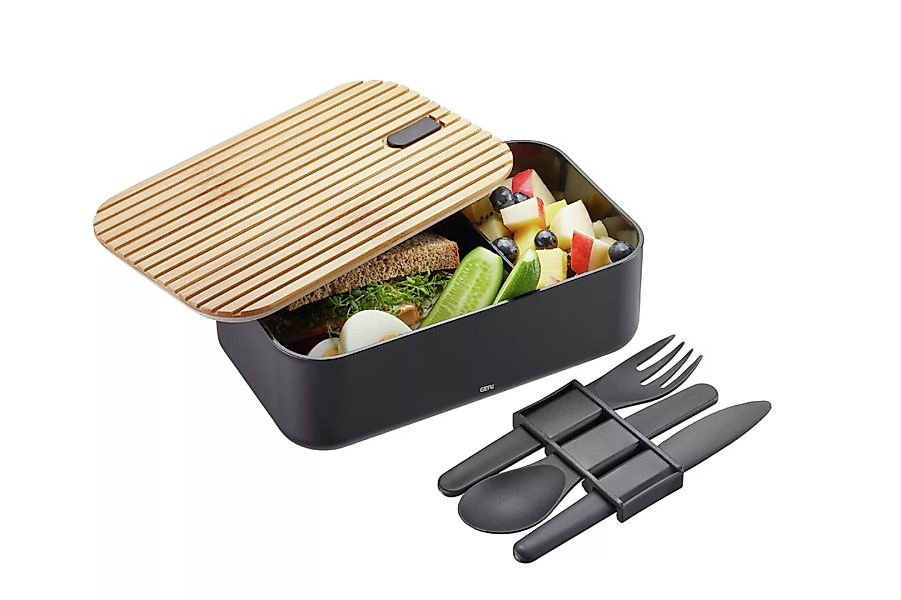 GEFU "4-tlg. Lunchbox-Set ""Enviro"" mit Besteck" schwarz günstig online kaufen