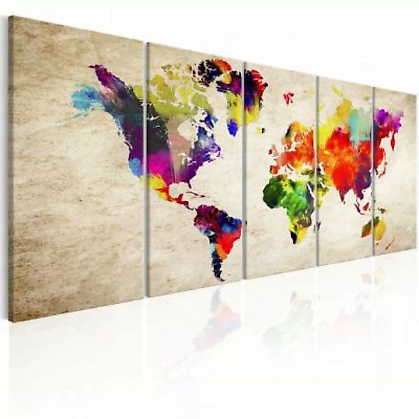 artgeist Wandbild World Map: Painted World beige Gr. 200 x 80 günstig online kaufen
