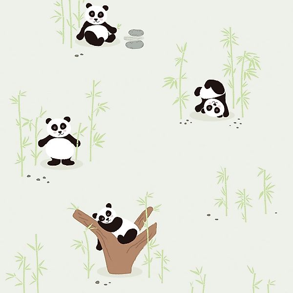 PROFHOME 381421-GU Kinder Tapete Tiermotiv Matt Grün Schwarz Weiß 0,53 m x günstig online kaufen