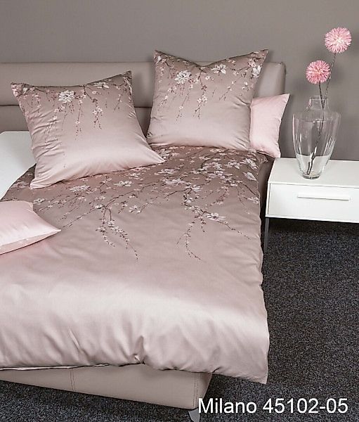 Janine Mako-Satin Bettwäsche MILANO 45102 dämmerungsmauve Größe:  80x80 cm günstig online kaufen