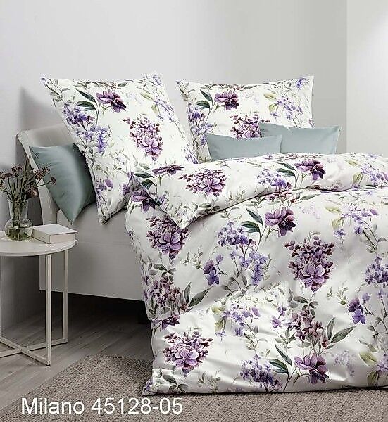 Janine Janine Mako-Satin Bettwäsche MILANO 45128 lila beere Größe:  135x200 günstig online kaufen