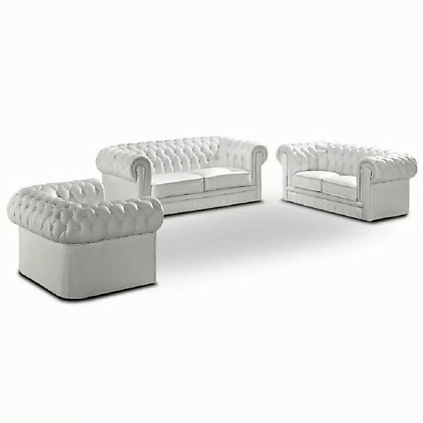 JVmoebel Sofa Chesterfield Sofagarnitur Leder Klassik 3+2+1 100% Leder Sofo günstig online kaufen