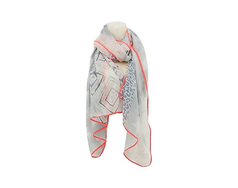 VewoTex Modeschal Damen Schal » Bunt mit Neon Rand » leichter Sommerschal 1 günstig online kaufen