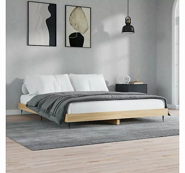 furnicato Bett Bettgestell Sonoma-Eiche 200x200 cm Holzwerkstoff günstig online kaufen